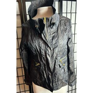Hollywood Hudson Black Ruched Zip Up Jacket
